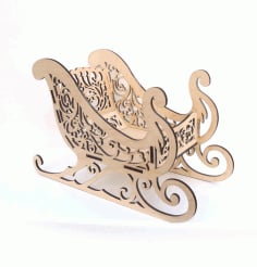 Laser Cut Wooden Santa Sleigh Christmas Decorations Free CDR File
