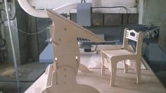 Laser Cut Wooden School Desk and Chair for Kids DXF File