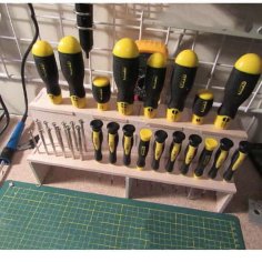 Laser Cut Wooden Screwdriver Organizer Tools Holder CDR and DXF File