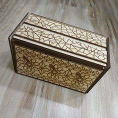 Laser Cut Wooden Secret Box Treasure Chest Wedding Jewelry Box Free Vector File