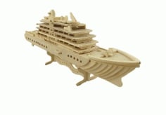 Laser Cut Wooden Ship 3D Puzzle Free Vector CDR File