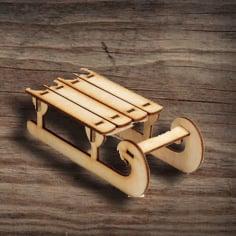 Laser Cut Wooden Sled, CNC Wooden Puzzle Vector File