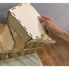 Laser Cut Wooden Stackable Storage Boxes Tools Organizer Box Vector File