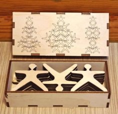 Laser Cut Wooden Stacking Game with Box CDR File