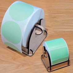 Laser Cut Wooden Sticker and Label Roll Dispenser Organizer CDR and DXF File