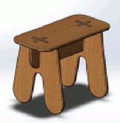 Laser Cut Wooden Stool CDR and DXF Vector File