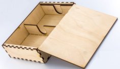 Laser Cut Wooden Storage Box Organizer Box with Lid Vector File