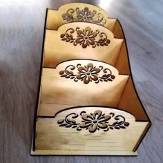 Laser Cut Wooden Storage Box Storage Rack Compartments Free Vector CDR and DXF File