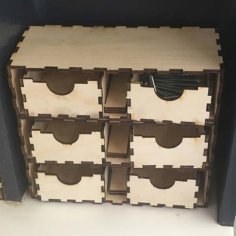 Laser Cut Wooden Storage Box Tools Organizer Rack with Drawer DXF and CDR File