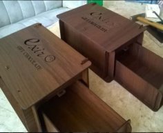 Laser Cut Wooden Storage Box with Drawer CDR File