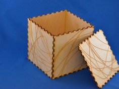 Laser Cut Wooden Storage Box with Lid Free Lining Art Design CDR File