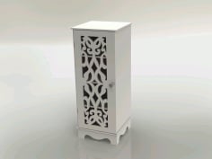 Laser Cut Wooden Storage Shelf with Door CNC Wooden Furniture Vector File