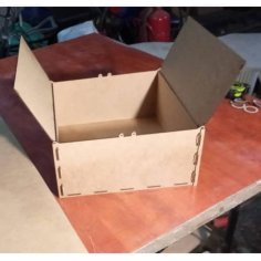 Laser Cut Wooden Storage Tools Box with 2 Hinged Doors CDR File