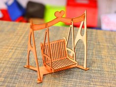 Laser Cut Wooden Swing for Dolls 3mm Vector for CNC Laser Cutting