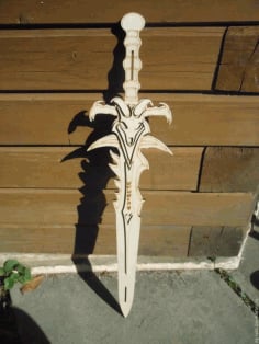 Laser Cut Wooden Sword Model CDR, PDF and Ai File