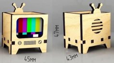 Laser Cut Wooden TV Box CDR File