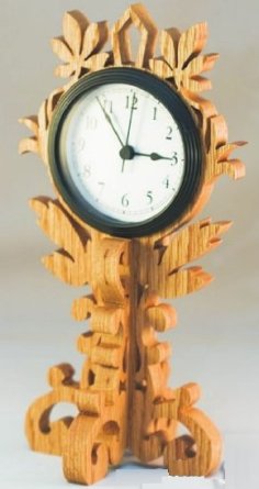 Laser Cut Wooden Table Clock Scroll Saw Pattern CDR File