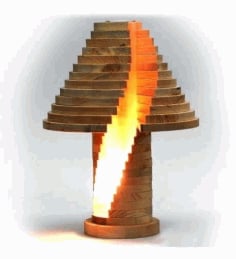 Laser Cut Wooden Table Lamp, Modern House Lamp Design Vector File