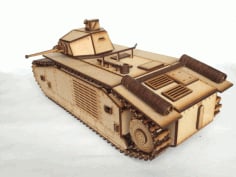 Laser Cut Wooden Tank For CNC 3D Puzzle CDR Vectors File
