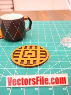 Laser Cut Wooden Tea Coaster Wood Coaster Design CDR and DXF File