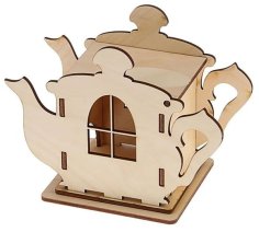 Laser Cut Wooden Tea Cup Shape Tea House Vector File