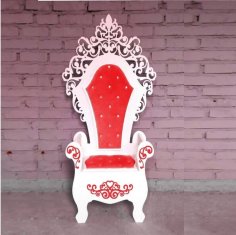 Laser Cut Wooden Throne Chair Red Wedding Chair DXF File