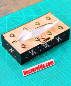 Laser Cut Wooden Tissue Box Office Table Tissue Paper Box DXF and CDR File