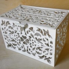Laser Cut Wooden Tissue Box Pattern Design Plywood 4mm Vector File