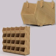 Laser Cut Wooden Toolbox Stackable Storage Box SVG and PDF File for Laser Cutting