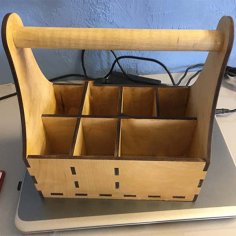 Laser Cut Wooden Tools Box Wood Tools Organizer with Handle Vector File