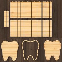Laser Cut Wooden Tooth Shaped Box CDR and DXF File