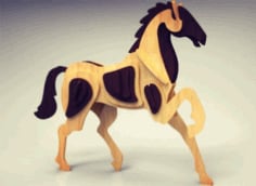 Laser Cut Wooden Toy Horse 3D Model Free Vector File