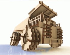 Laser Cut Wooden Toy Truck 3D Puzzle Drawing Free CDR Vectors File