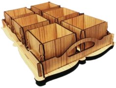 Laser Cut Wooden Tray with Boxes CDR File