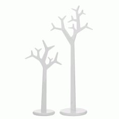 Laser Cut Wooden Tree Shape Cloth Hanger Stand Vector File