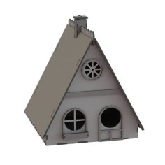 Laser Cut Wooden Triangular Bird House CDR File