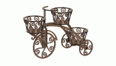 Laser Cut Wooden Tricycle Decrative Flower Box 6mm DXF File