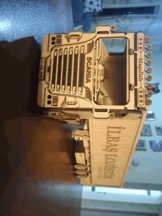 Laser Cut Wooden Truck Model CDR and DXF Vector File