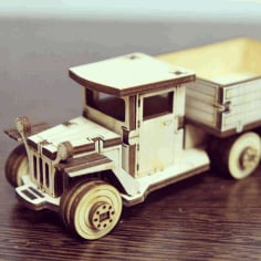 Laser Cut Wooden Truck Toy Vehicle CDR File