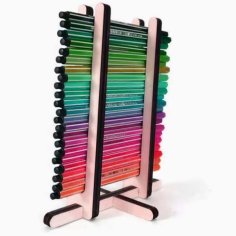 Laser Cut Wooden Unique Pen Holder Stand for Kids Pencil Holder Organizer DXF and CDR File