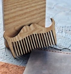 Laser Cut Wooden Viking Beard Comb CDR File