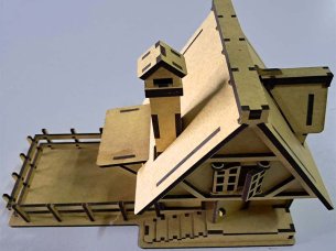 Laser Cut Wooden Village House Model 3.5mm Vector File