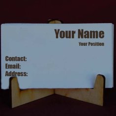 Laser Cut Wooden Visiting Card Holder Business Card Organizer CDR and DXF File