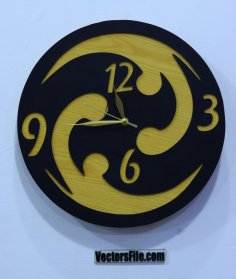 Laser Cut Wooden Wall Clock Design Wall Decor Clock DXF and CDR File