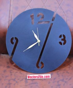 Laser Cut Wooden Wall Clock Round Clock Modern Clock DXF and CDR File