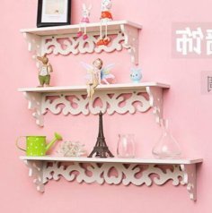 Laser Cut Wooden Wall Shelf for Decoration CDR File
