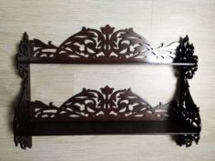 Laser Cut Wooden Wall Shelf for Decoration CDR and DXF File for Laser Cutting
