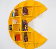 Laser Cut Wooden Wall Shelf Pacman Game Character CDR File