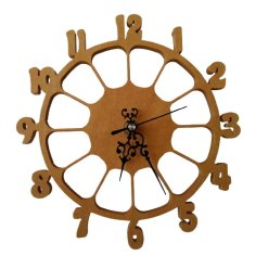 Laser Cut Wooden Wheel Wall Clock Vector File