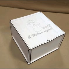 Laser Cut Wooden White Treasure Box CDR Vectors File